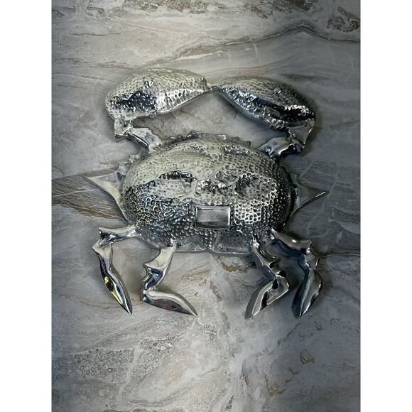 Wilton Armetale Sea Life Coastal Crab Divided Serving‎ Dish Silver 12.x 12” - Picture 2 of 8